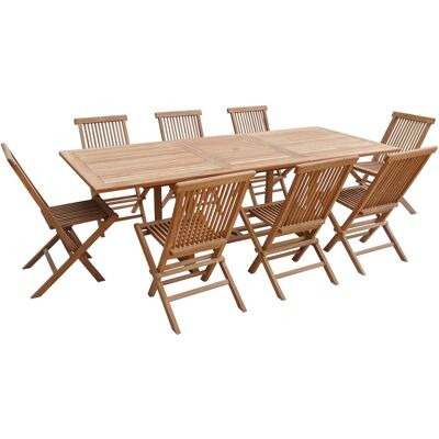 HAPPY GARDEN Mobili Da Giardino In Teak Lombok - Tavolo Rettangolare Allungabile - 8 Posti A Sedere HAPPY GARDEN Mobili Da Giardino In Teak Lombok - Tavolo Rettangolare Allungabile - 8 Posti A Sedere