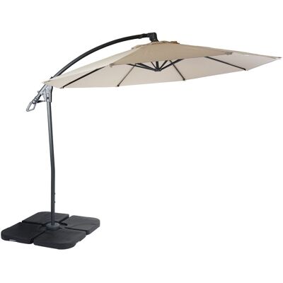 DÉCOSHOP26 Ombrellone A Braccio Rotondo Ø 3 M In Alluminio/acciaio E Poliestere Bianco Crema Con Base 040007913 DÉCOSHOP26 Ombrellone A Braccio Rotondo Ø 3 M In Alluminio/acciaio E Poliestere Bianco Crema Con Base 040007913