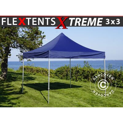 DANCOVER Gazebo Pieghevole Gazebo Rapido Flextents Xtreme 50 3x3m Blu DANCOVER Gazebo Pieghevole Gazebo Rapido Flextents Xtreme 50 3x3m Blu
