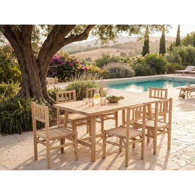 Unique Sedia Da Giardino In Teak Naturale Chiaro - Lotto Di 2 - Tulum Di Mylia Unique Sedia Da Giardino In Teak Naturale Chiaro - Lotto Di 2 - Tulum Di Mylia