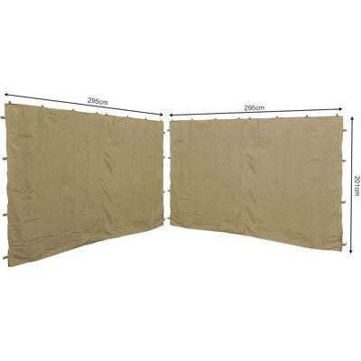 QUICK-STAR 2 Seitenteile 295x201cm Für Pavillon Roma 3x3m Seitenwand Sand QUICK-STAR 2 Seitenteile 295x201cm Für Pavillon Roma 3x3m Seitenwand Sand