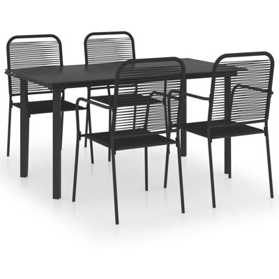 HELLOSHOP26 Set Da Pranzo Da Esterno 5 Pz Nero In Vetro E Acciaio 020014659 HELLOSHOP26 Set Da Pranzo Da Esterno 5 Pz Nero In Vetro E Acciaio 020014659