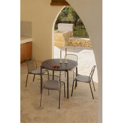 SKLUM Set Da Tavolo Rotondo Ø110 Cm In Alluminio Elton E 4 Sedie Da Giardino In Acciaio Anerina SKLUM Set Da Tavolo Rotondo Ø110 Cm In Alluminio Elton E 4 Sedie Da Giardino In Acciaio Anerina
