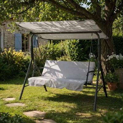 Progarden Altalena Da Giardino Autoportante A 3 Posti Con Tettoia, Grigia, 175x151 Cm Progarden Altalena Da Giardino Autoportante A 3 Posti Con Tettoia, Grigia, 175x151 Cm