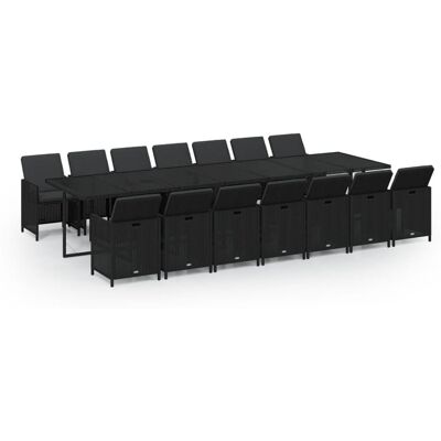 HELLOSHOP26 Set Da Pranzo Da Giardino Mobili Da Esterno Cuscini 15 Pz Poly Rattan Nero 020014423 HELLOSHOP26 Set Da Pranzo Da Giardino Mobili Da Esterno Cuscini 15 Pz Poly Rattan Nero 020014423