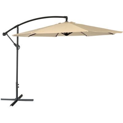 HAPPY GARDEN Oahu Ombrello Offset Rotondo 3m Diametro Beige HAPPY GARDEN Oahu Ombrello Offset Rotondo 3m Diametro Beige