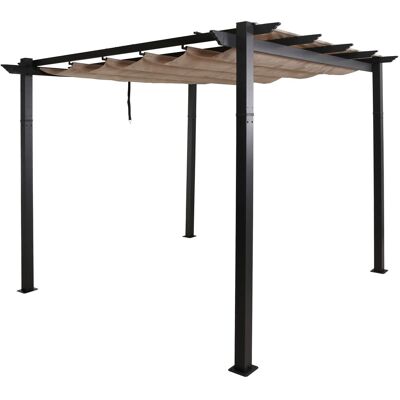 DÉCOSHOP26 Pergola Da Giardino In Alluminio 3x3 M Con Tetto Scorrevole Regolabile Protezione Uv50+ Telaio Da 8 Cm Colore Beige Crema 040009724 DÉCOSHOP26 Pergola Da Giardino In Alluminio 3x3 M Con Tetto Scorrevole Regolabile Protezione Uv50+ Telaio Da 8 Cm Colore Beige Crema 040009724