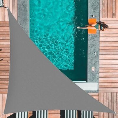 ABYSSE Ombrellone Triangolare In Poliestere Impermeabile – Ombrellone Triangolare Ad Angolo Retto – Con Corde Di Fissaggio – 3 X 4 X 5 M – Grigio ABYSSE Ombrellone Triangolare In Poliestere Impermeabile – Ombrellone Triangolare Ad Angolo Retto – Con Corde Di Fissaggio – 3 X 4 X 5 M – Grigio