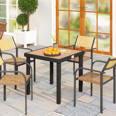 LEMONBEST Tavolo Da Giardino In Plastica 78x78x74 Cm Con Struttura In Alluminio, Tavolo Da Esterno Per 4 Personi Resistente Alle Intemperie Per Terrazza Balcone E Campeggio Nero LEMONBEST Tavolo Da Giardino In Plastica 78x78x74 Cm Con Struttura In Alluminio, Tavolo Da Esterno Per 4 Personi Resistente Alle Intemperie Per Terrazza Balcone E Campeggio Nero