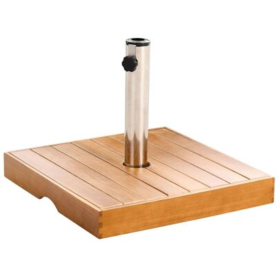 BELIANI Base Quadrata Moderna Per Ombrellone In Legno Di Rovere E Marmo Con Adattatori Per Palo Marrone Crecchio BELIANI Base Quadrata Moderna Per Ombrellone In Legno Di Rovere E Marmo Con Adattatori Per Palo Marrone Crecchio