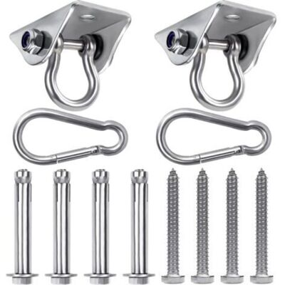 OEM Ganci Da Soffitto Girevoli In Acciaio Inox Per Carichi Pesanti – Set Da 2, Portata Massima 400 Kg, Per Amaca, Sedia Sospesa O Sacco Da Boxe OEM Ganci Da Soffitto Girevoli In Acciaio Inox Per Carichi Pesanti – Set Da 2, Portata Massima 400 Kg, Per Amaca, Sedia Sospesa O Sacco Da Boxe