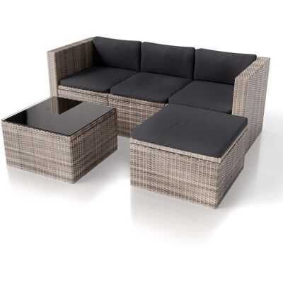 Juskys Salotto In Polyrattan Punta Cana Grigio - Screziato , Grigio M Set Di Sedute Per Esterni Fino A 4 Persone Materiale Durevole Juskys Salotto In Polyrattan Punta Cana Grigio - Screziato , Grigio M Set Di Sedute Per Esterni Fino A 4 Persone Materiale Durevole