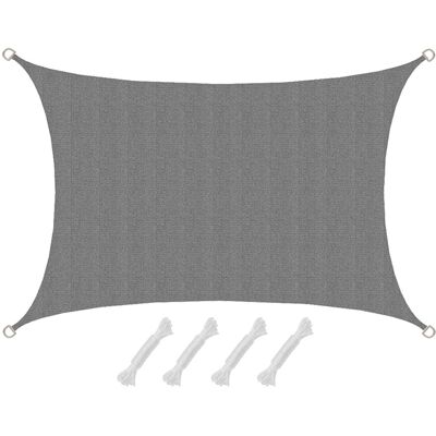 Amanka - Tenda Da Sole Uv 3x2 Hdpe Rettangolare Telo Di Protezione Solare Grigio Amanka - Tenda Da Sole Uv 3x2 Hdpe Rettangolare Telo Di Protezione Solare Grigio