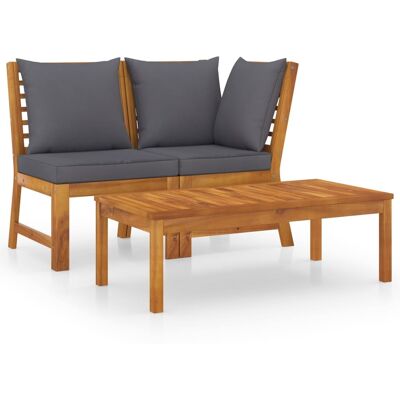 Nnevl Awo96340 - Set da Giardino - Cuscini Grigi Scuri Nnevl Awo96340 - Set da Giardino - Cuscini Grigi Scuri