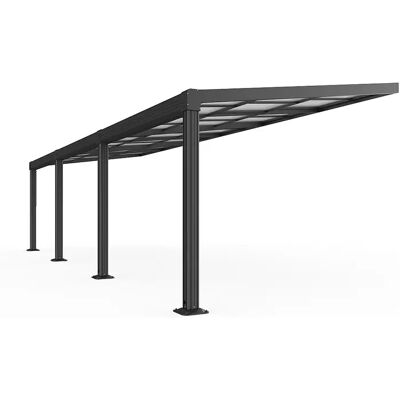 Unique Pergola Addossata In Alluminio Con Tetto Scorrevole - 27 M² - Antracite - Izeda Unique Pergola Addossata In Alluminio Con Tetto Scorrevole - 27 M² - Antracite - Izeda