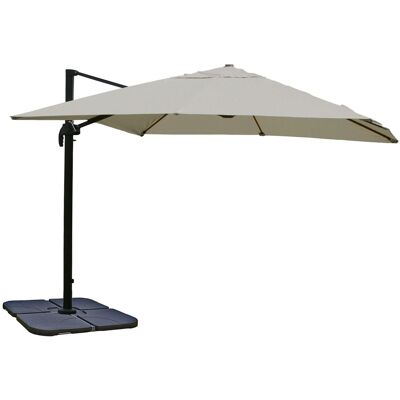 DÉCOSHOP26 Ombrellone A Braccio 3 X 4 M Diametro Circa 5 M In Poliestere Grigio Crema E Alluminio/acciaio Inclinabile E Girevole A 360° Con Base Regolabile 040010684 DÉCOSHOP26 Ombrellone A Braccio 3 X 4 M Diametro Circa 5 M In Poliestere Grigio Crema E Alluminio/acciaio Inclinabile E Girevole A 360° Con Base Regolabile 040010684