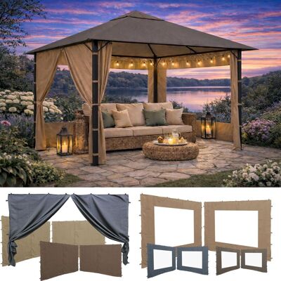QUICK STAR 2 Seitenteile Für Pavillon Nizza (250x250 / 250x350 Cm) Mit Reißverschluss Oder Fenster QUICK STAR 2 Seitenteile Für Pavillon Nizza (250x250 / 250x350 Cm) Mit Reißverschluss Oder Fenster