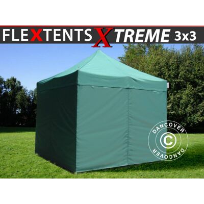 DANCOVER Gazebo Pieghevole Flextents Xtreme 50 3x3m Verde, Inclusi 4 Fianchi DANCOVER Gazebo Pieghevole Flextents Xtreme 50 3x3m Verde, Inclusi 4 Fianchi