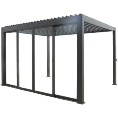 EUROGARDEN Set 4 Vetri Scorrevoli Per Pergola Bioclimatica "atena" In Vetro Temperato Grigio Lato 4 Mt EUROGARDEN Set 4 Vetri Scorrevoli Per Pergola Bioclimatica "atena" In Vetro Temperato Grigio Lato 4 Mt