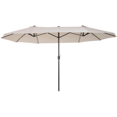 EASY COMFORT Easycomfort Ombrellone Parasole Da Giardino E Esterno Doppio In Tessuto E Poliestere, 4.55 X 2.4m, Beige EASY COMFORT Easycomfort Ombrellone Parasole Da Giardino E Esterno Doppio In Tessuto E Poliestere, 4.55 X 2.4m, Beige