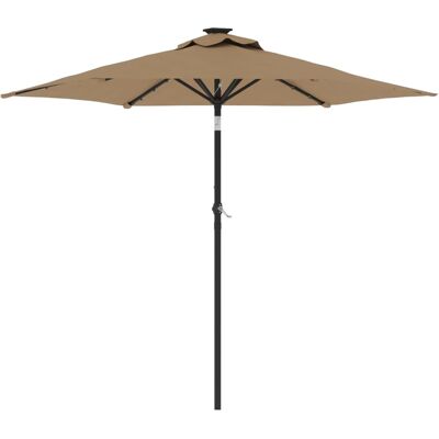 HELLOSHOP26 Ombrellone Da Giardino Inclinabile Con Sistema A Manovella E Luce 225 X 225 X 212 Cm Poliestere Color Tortora 020056371 HELLOSHOP26 Ombrellone Da Giardino Inclinabile Con Sistema A Manovella E Luce 225 X 225 X 212 Cm Poliestere Color Tortora 020056371