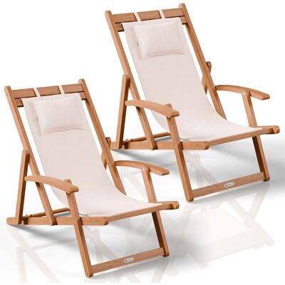 Juskys Sdraio Pieghevole Tavira Crema Set Da 2 Sdraio Resistente Alle Intemperie In Legno Di Acacia Oliato Juskys Sdraio Pieghevole Tavira Crema Set Da 2 Sdraio Resistente Alle Intemperie In Legno Di Acacia Oliato
