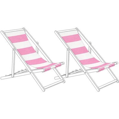 BELIANI Set Di 2 Teli Di Ricambio Per Lettino Da Sole Con Motivo A Righe Rosa Anzio / Avellino BELIANI Set Di 2 Teli Di Ricambio Per Lettino Da Sole Con Motivo A Righe Rosa Anzio / Avellino