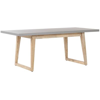 BELIANI - Tavolo Moderno Da Giardino In Legno E Piano In Cemento 180 X 90 Cm Grigio BELIANI - Tavolo Moderno Da Giardino In Legno E Piano In Cemento 180 X 90 Cm Grigio