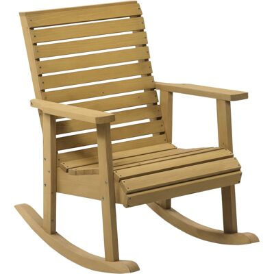 Zone Sedia A Dondolo Da Giardino, Con Ampia Seduta E Schienale, Realizzata In Legno Naturale, 64 X 86 X 85 Cm Zone Sedia A Dondolo Da Giardino, Con Ampia Seduta E Schienale, Realizzata In Legno Naturale, 64 X 86 X 85 Cm