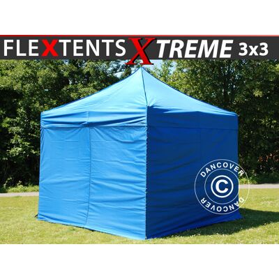 DANCOVER Gazebo Pieghevole Flextents Xtreme 50 3x3m Blu, Incl 4 Fianchi DANCOVER Gazebo Pieghevole Flextents Xtreme 50 3x3m Blu, Incl 4 Fianchi