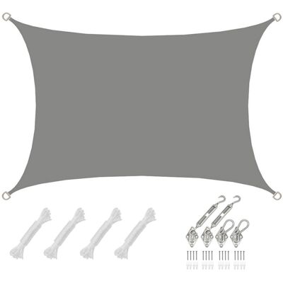 Amanka - 2x3 Vela Solare Rettangolare Impermeabile - Tenda Da Sole Con Fissaggio Inox Amanka - 2x3 Vela Solare Rettangolare Impermeabile - Tenda Da Sole Con Fissaggio Inox