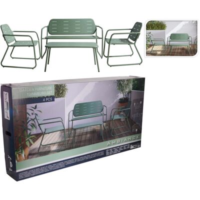 ALTRO Set Giardino 4 Pezzi Con 2 Sedie 1 Panchina E 1 Tavolino Verde Opaco ALTRO Set Giardino 4 Pezzi Con 2 Sedie 1 Panchina E 1 Tavolino Verde Opaco