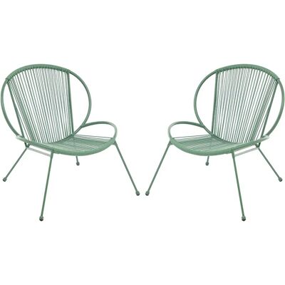 Unique Poltrona Da Giardino In Metallo E Resina Intrecciata Kaki - Lotto Di 2 - Nikao Di Mylia Unique Poltrona Da Giardino In Metallo E Resina Intrecciata Kaki - Lotto Di 2 - Nikao Di Mylia