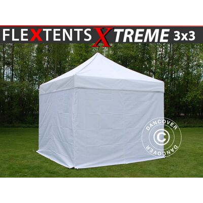DANCOVER Gazebo Pieghevole Gazebo Rapido Flextents Xtreme 60 3x3m Bianco, DANCOVER Gazebo Pieghevole Gazebo Rapido Flextents Xtreme 60 3x3m Bianco,