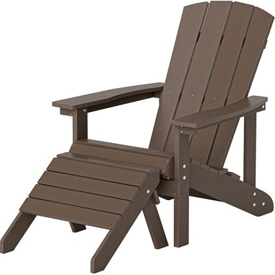 Home Deluxe Sedia Da Giardino Farea Con Sgabello - Nero-marrone Home Deluxe Sedia Da Giardino Farea Con Sgabello - Nero-marrone