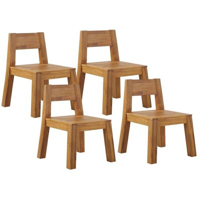 BELIANI Set Di 4 Sedie Da Giardino Stile Rustico In Legno Di Acacia Chiaro Livorno BELIANI Set Di 4 Sedie Da Giardino Stile Rustico In Legno Di Acacia Chiaro Livorno