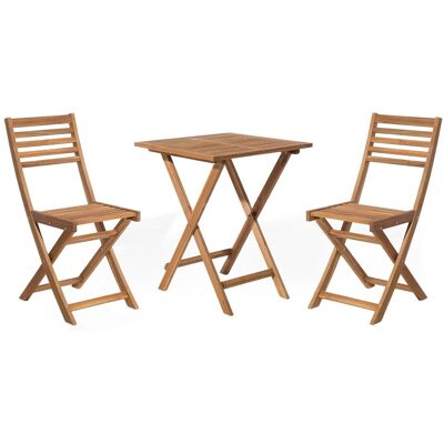 BELIANI - Set Pieghevole Da Giardino 3 Pezzi In Legno Massiccio Di Acacia Chiaro Fiji BELIANI - Set Pieghevole Da Giardino 3 Pezzi In Legno Massiccio Di Acacia Chiaro Fiji