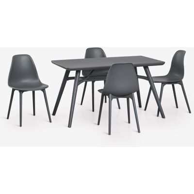 SKLUM Set Da Tavolo Rettangolare 135x80 Cm E 4 Sedie Da Giardino In Polipropilene Scand SKLUM Set Da Tavolo Rettangolare 135x80 Cm E 4 Sedie Da Giardino In Polipropilene Scand