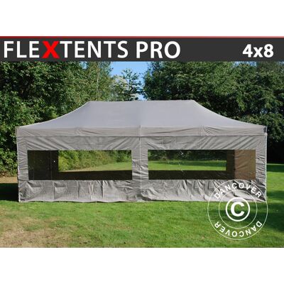DANCOVER - Gazebo Pieghevole Gazebo Rapido Flextents Pro 4x8m Latte, Incl. 6 DANCOVER - Gazebo Pieghevole Gazebo Rapido Flextents Pro 4x8m Latte, Incl. 6