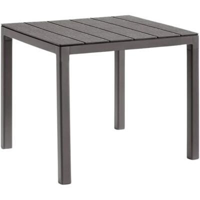 BICA Tavolo Da Esterno Doge In Polipropilene Effetto Legno Tortora 78x78x74 Cm BICA Tavolo Da Esterno Doge In Polipropilene Effetto Legno Tortora 78x78x74 Cm