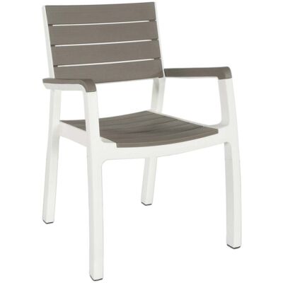 Bauer Sedia Da Giardino Con Braccioli In Resina Harmony Bianco E Tortora Bauer Sedia Da Giardino Con Braccioli In Resina Harmony Bianco E Tortora
