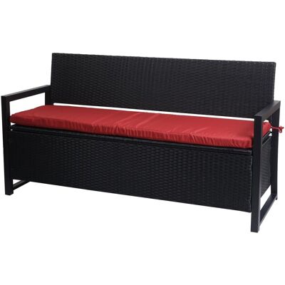 DÉCOSHOP26 Panchina Da Giardino A 3 Posti Con Contenitore In Polyrattan Antracite E Cuscino Bordeaux 040010315 DÉCOSHOP26 Panchina Da Giardino A 3 Posti Con Contenitore In Polyrattan Antracite E Cuscino Bordeaux 040010315