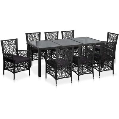 VIDAXL - Nova - Nero - 8 posti - Set da pranzo giardino VIDAXL - Nova - Nero - 8 posti - Set da pranzo giardino