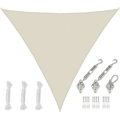 Amanka - 5x5x5 Vela Solare Triangolare Impermeabile - Tenda Da Sole Con Fissaggio Inox Amanka - 5x5x5 Vela Solare Triangolare Impermeabile - Tenda Da Sole Con Fissaggio Inox