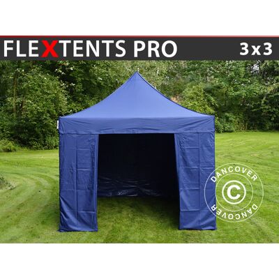 DANCOVER Gazebo Pieghevole Gazebo Rapido Flextents Pro 3x3m Blu Scuro, DANCOVER Gazebo Pieghevole Gazebo Rapido Flextents Pro 3x3m Blu Scuro,