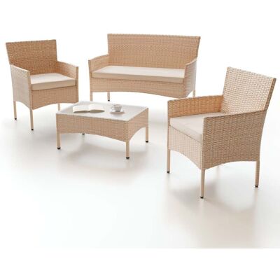 Juskys Set Da Giardino In Polyrattan Fort Myers Crema, Sabbia Set Da Giardino Composto Da 4 Pezzi Dallo Stile Mediterraneo Juskys Set Da Giardino In Polyrattan Fort Myers Crema, Sabbia Set Da Giardino Composto Da 4 Pezzi Dallo Stile Mediterraneo