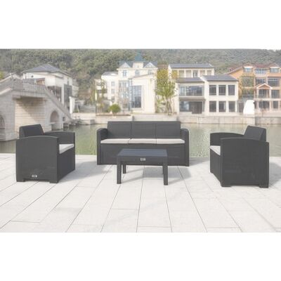 MARCA C Set 4 Pz Salotto C/divano 3p Grafite Natur Trio MARCA C Set 4 Pz Salotto C/divano 3p Grafite Natur Trio