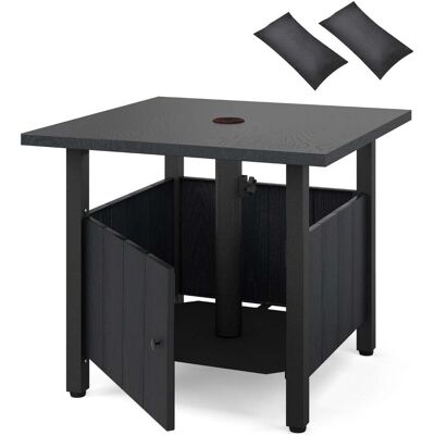 HELLOSHOP26 Tavolino Da Esterno 55,5 X 55,5 X 48 Cm Con Foro Per Ombrellone E Sacchi Di Sabbia Stile Rustico Lega Di Zinco-ferro Nero 200013872 HELLOSHOP26 Tavolino Da Esterno 55,5 X 55,5 X 48 Cm Con Foro Per Ombrellone E Sacchi Di Sabbia Stile Rustico Lega Di Zinco-ferro Nero 200013872