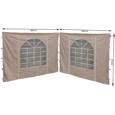 QUICK-STAR - 2 Seitenteile Mit Pvc Fenster 300x193cm Für Pavillon Sahara 3x3m Seitenwand Sand QUICK-STAR - 2 Seitenteile Mit Pvc Fenster 300x193cm Für Pavillon Sahara 3x3m Seitenwand Sand