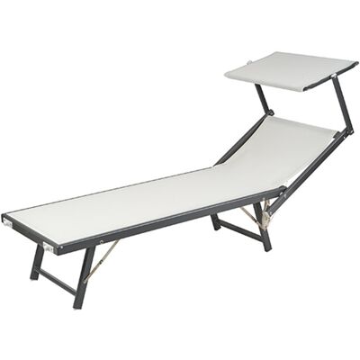 PAPILLON Lettino Spiaggia Alluminio Pesante C/parasole Bianco PAPILLON Lettino Spiaggia Alluminio Pesante C/parasole Bianco